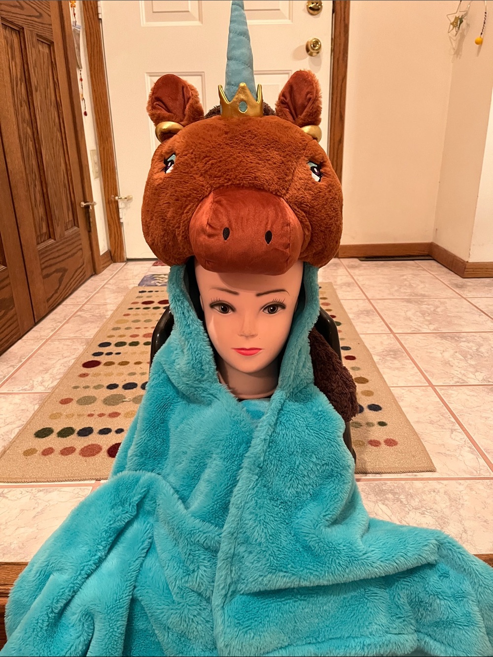 Plush Unicorn Hooded Blanket for kids or adults